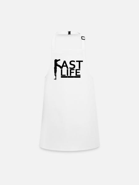Fast Life - Schürze für Kinder - Weiß - Vorne