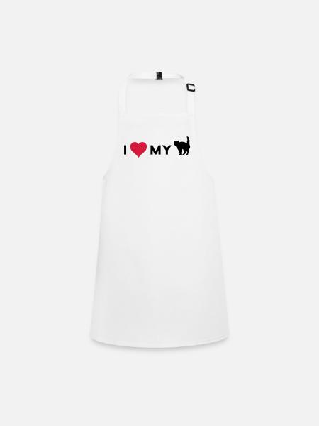 i love my cat - Tablier Enfant - blanc - Devant
