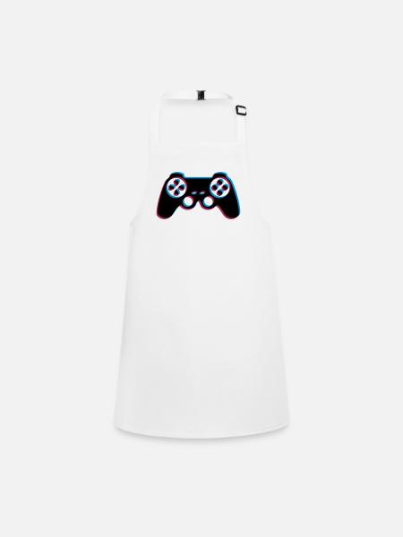 3d controller design logo clip art cool gamer zocke - Children's Apron - white - Front
