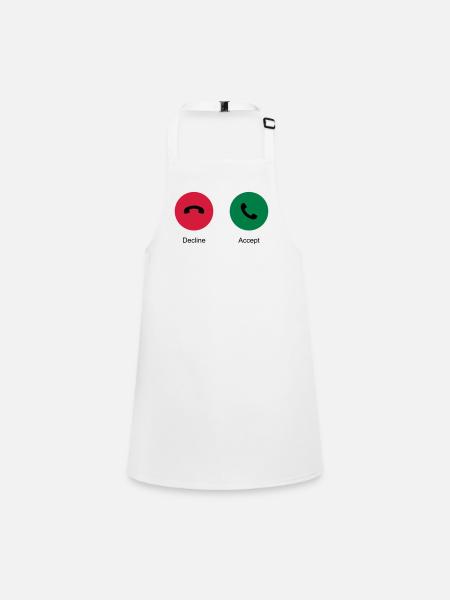 Decline Accept (Phone Call) - Children's Apron - white - Front