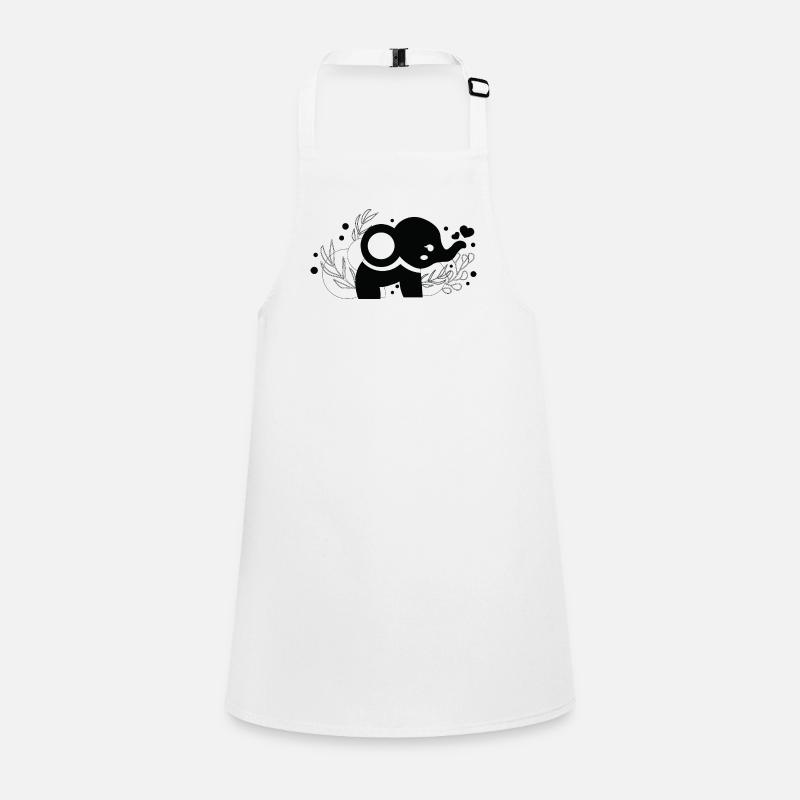 Eléphant noir et blanc Tablier Enfant