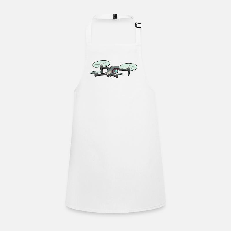 Retro Graphic Drone Flying Quadcopter Pilot RC Dro Children's Apron