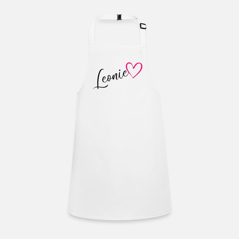 Léonie Nom Prénom Rose coeur Tablier Enfant