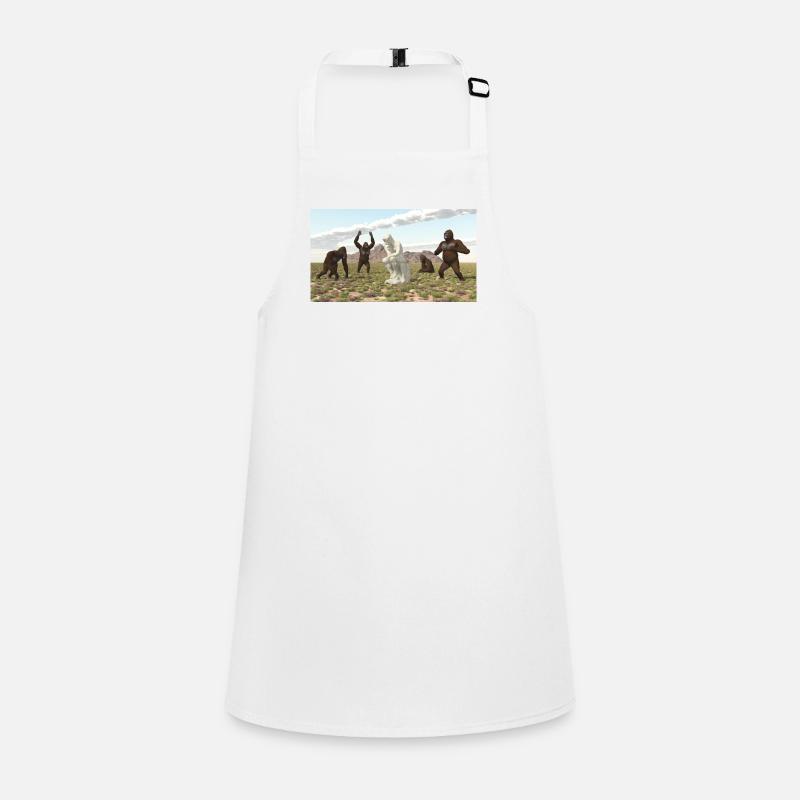 Gorillas with Thinker Sculpture Children's Apron