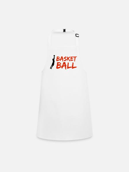 Basketball Silhouette - Children's Apron - white - Front