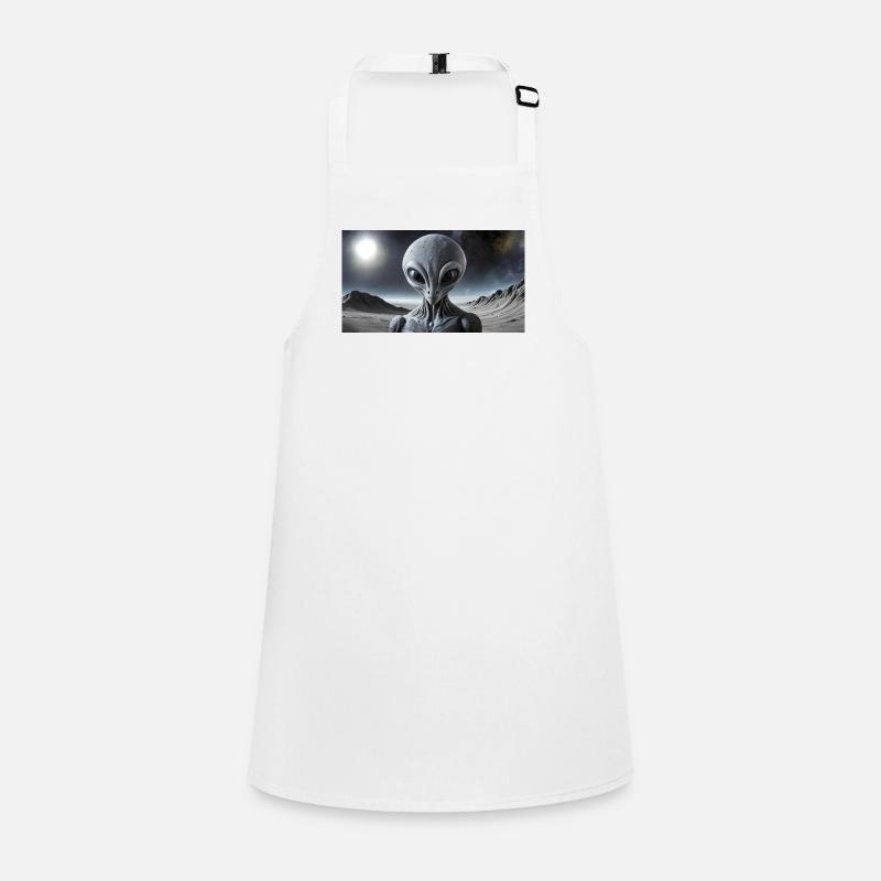 grey alien on the moon surface – portrait Children's Apron