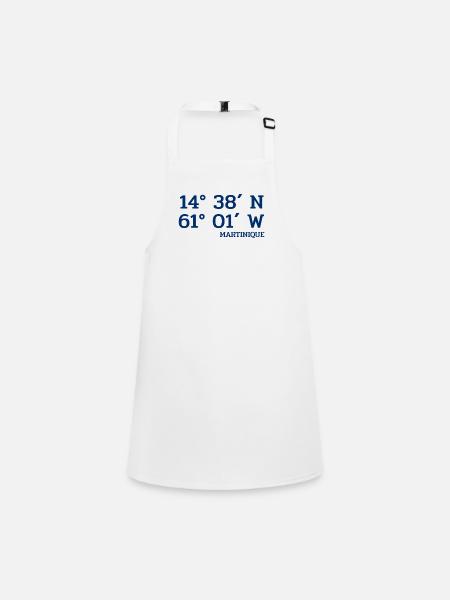 Martinique Coordinates - Koordinaten - West Indies - Children's Apron - white - Front