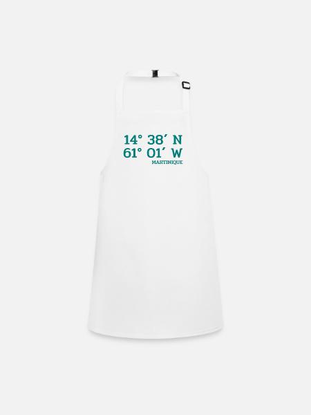 Martinique Coordinates - Koordinaten - West Indies - Children's Apron - white - Front