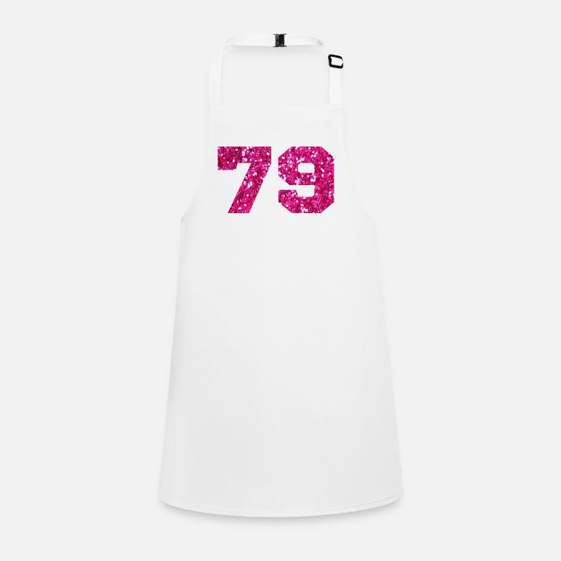 Numéro 79 paillettes rose - 79e anniversaire Tablier Enfant