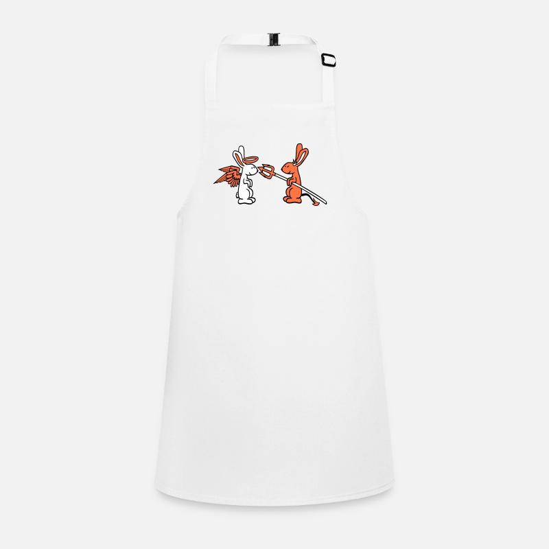 Rabbit Angel Conscience Devil Demon Evil Satan Hell Children's Apron