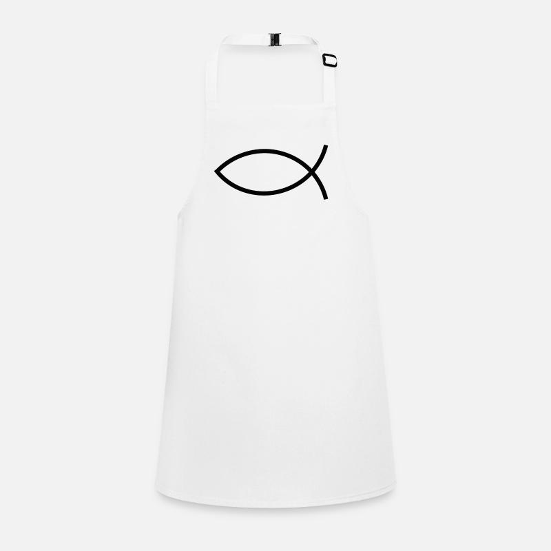 Jesus fish black Ichthys fish fish Children's Apron