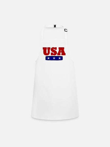 United States - Children's Apron - white - Front