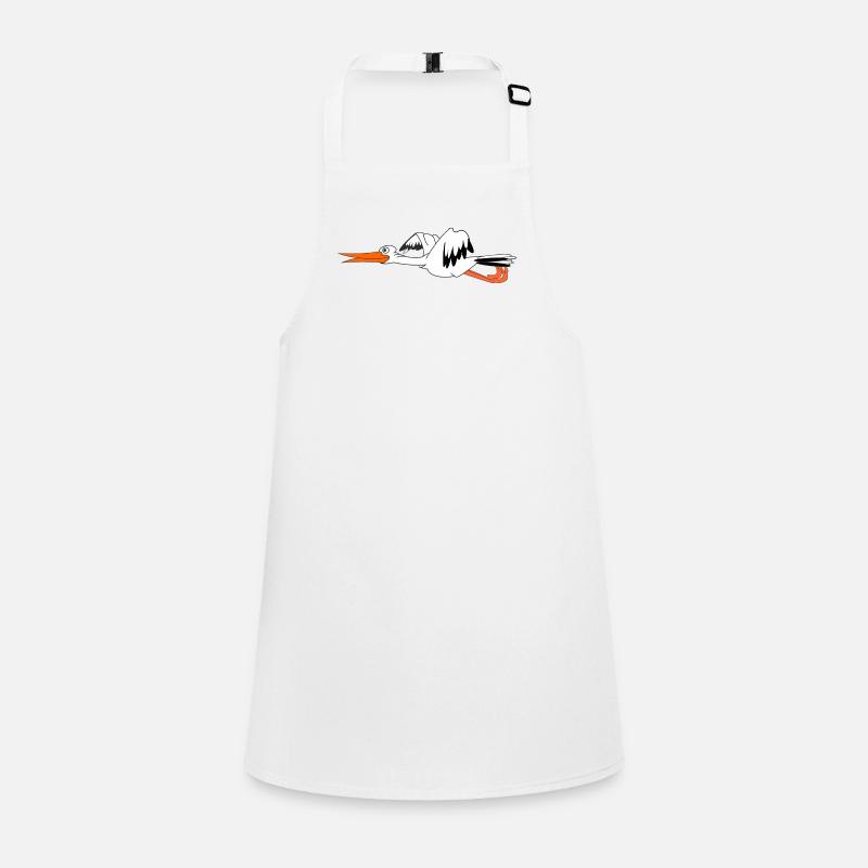 Stork in full flight for baby Children's Apron