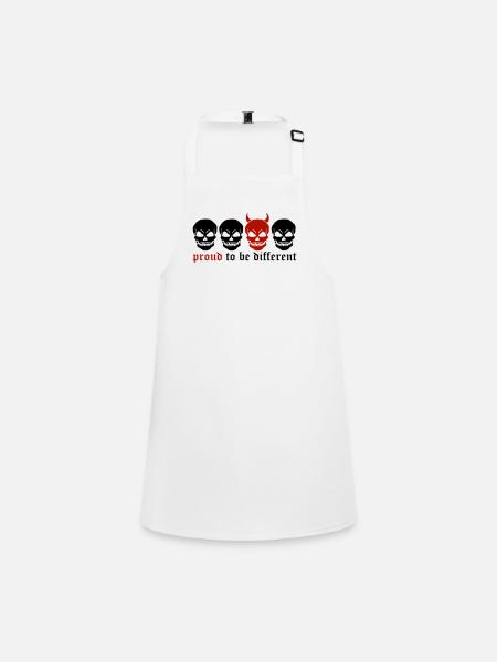 DIFFERENT SKULL - 2C - Children's Apron - white - Front