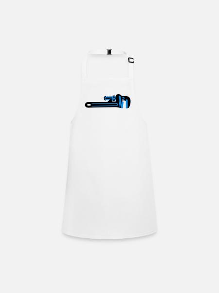 Pipe Wrench Tool Plumber - Children's Apron - white - Front