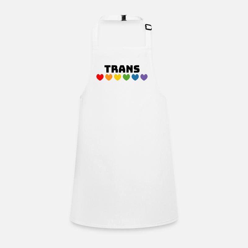 Regenbogenherzchen Trans schwarz Schürze für Kinder