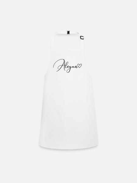 Aleyna Surname First Name Girl - Children's Apron - white - Front