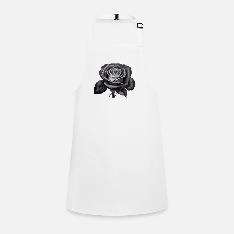 Rose en noir blanc fleur fleur beauté nature Tablier Enfant