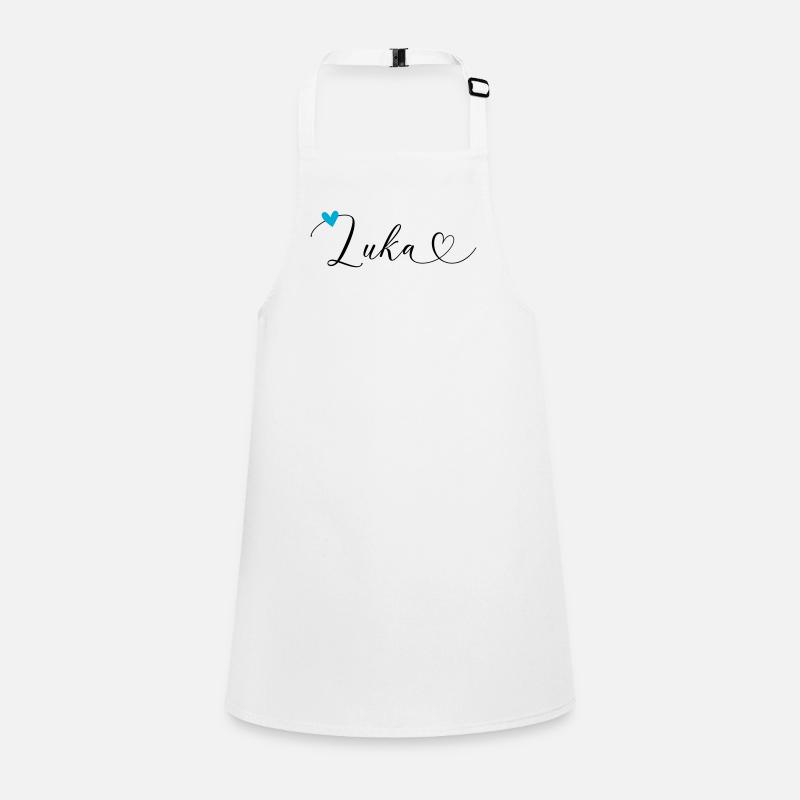 Luka Surname First name Calligraphy Heart Children's Apron