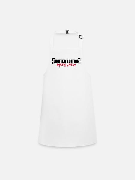 Limited Edition Party Crew Design - Schürze für Kinder - Weiß - Vorne