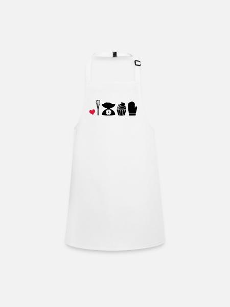 to bake - Children's Apron - white - Front