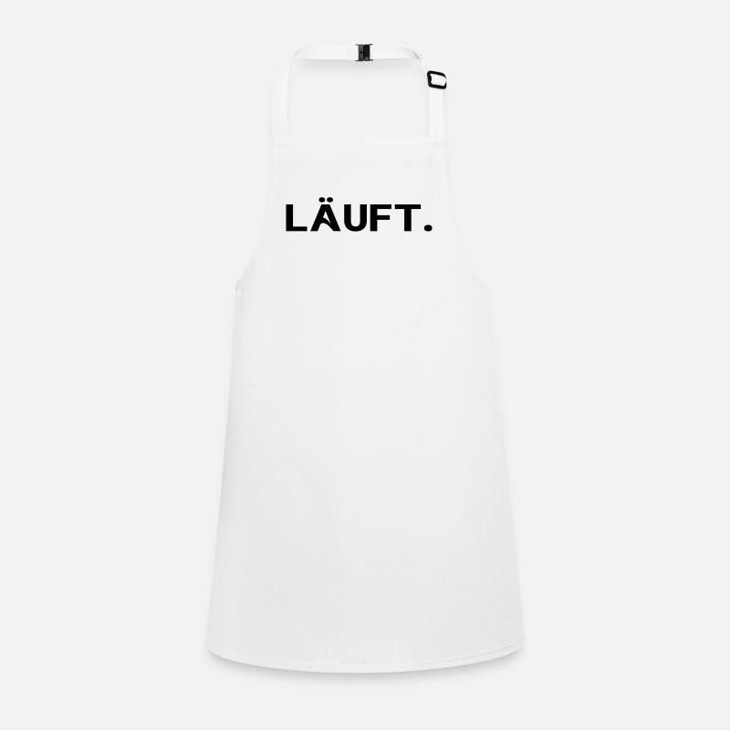 Läuft. Minimal Statement Spruch Trend Social Schürze für Kinder