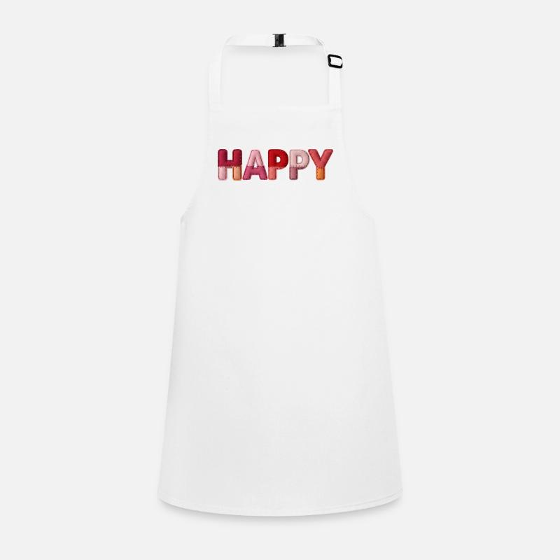 Happy Fabric Look Typography Trend Children's Apron