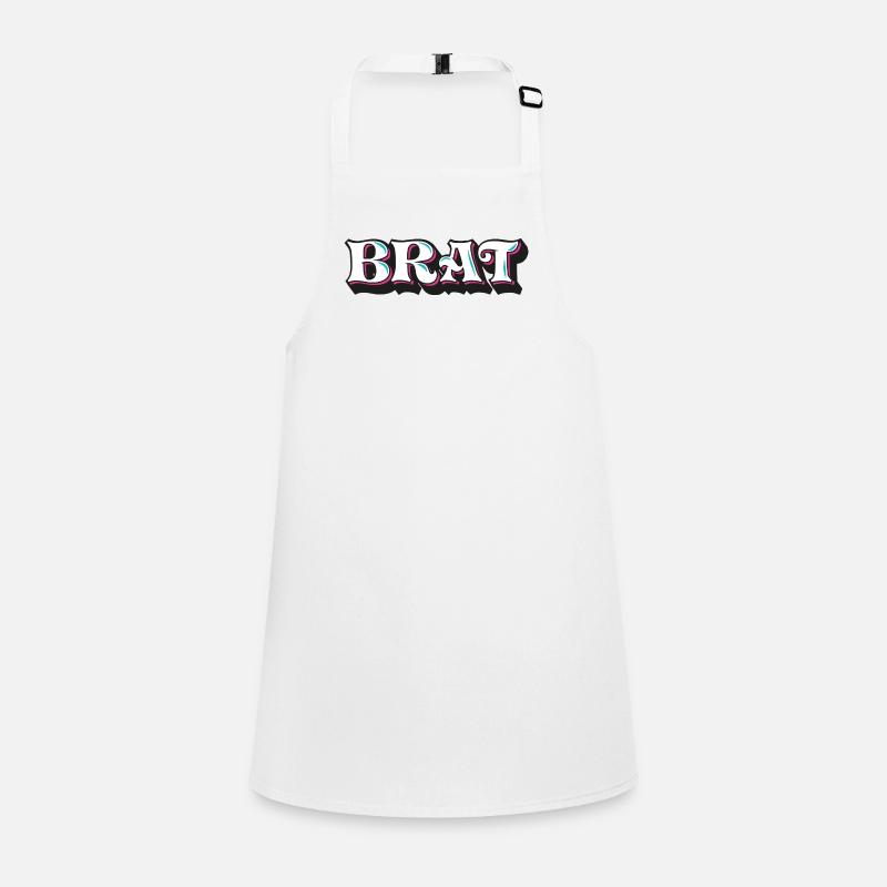 Brat, cheeky gore, 3D decorative writing, graffiti Children's Apron