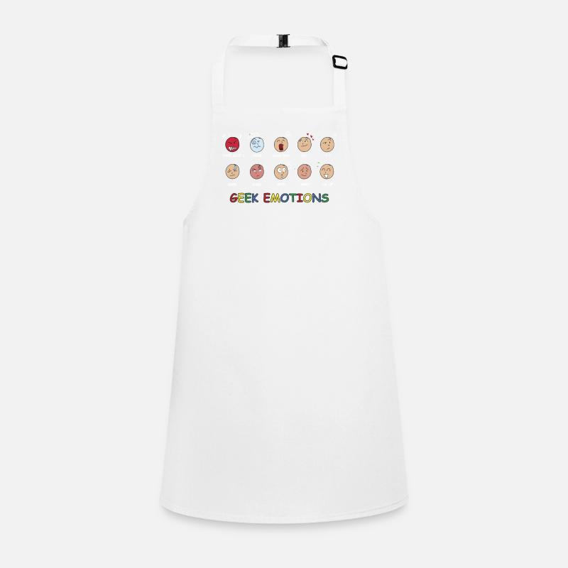 GEEK EMOTIONS - WHITE Text Children's Apron