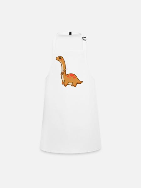 hugadino tanned dino, cute dinosaur - Children's Apron - white - Front