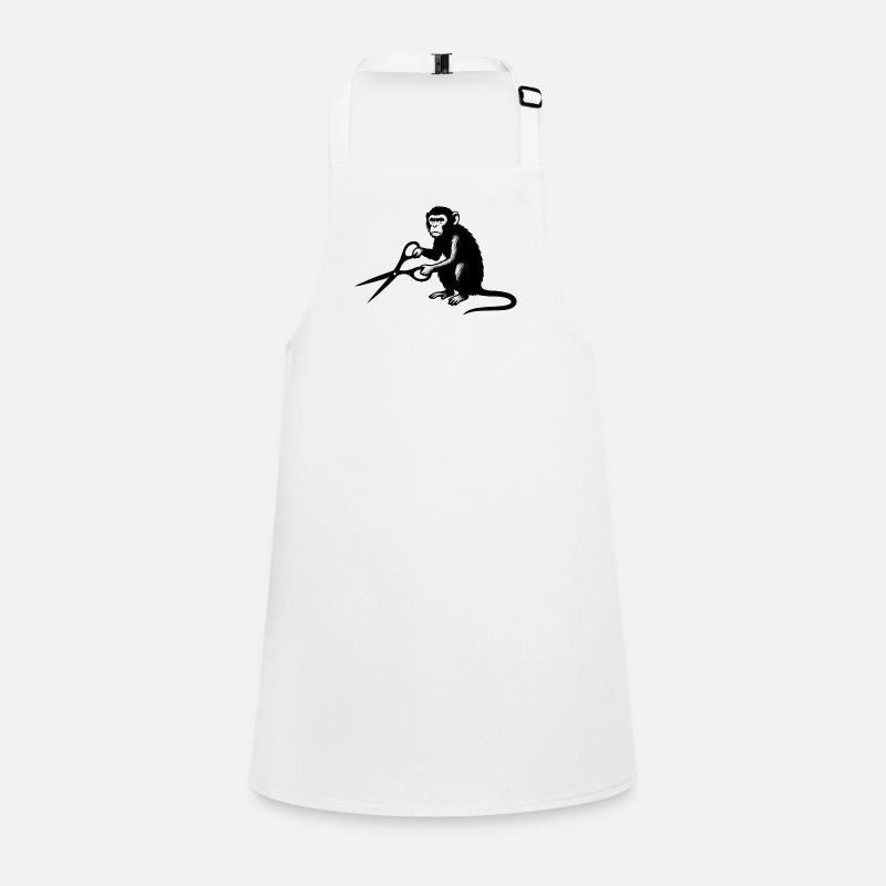 Affe mit Schere Silhouette Schürze für Kinder