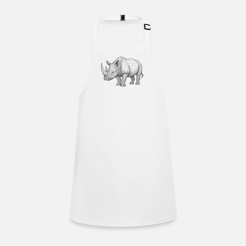 Nashorn Wireframe Muster Schürze für Kinder
