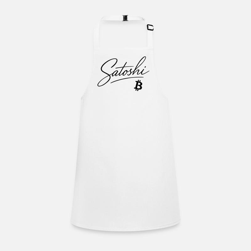 Satoshi Bitcoin Lettering Design Noir Tablier Enfant