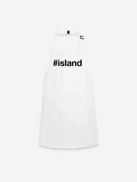 ISLAND Islande Hashtag - Tablier Enfant - blanc - Devant