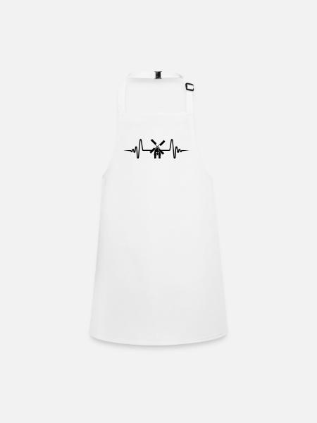 Windmill Pulse Silhouette - Children's Apron - white - Front