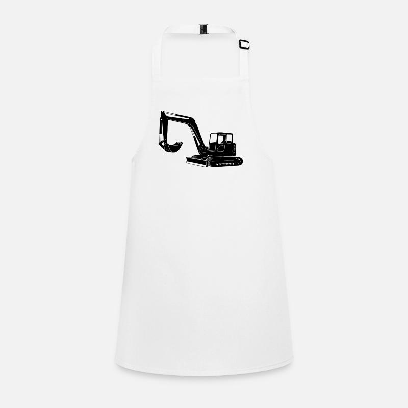 Excavator Driver Silhouette - Construction Equipment Operator Children's Apron