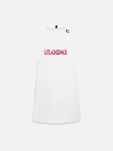 Grandmother Pink Plaid Letters Patchwork - Children's Apron - white - Front