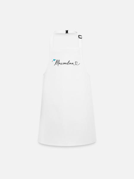 Maximilian Name Vorname Kalligrafieherz - Schürze für Kinder - Weiß - Vorne