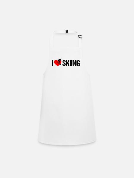 I love skiing - Schürze für Kinder - Weiß - Vorne