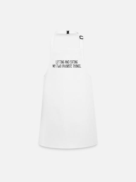 lifting and eating gym quote - Children's Apron - white - Front