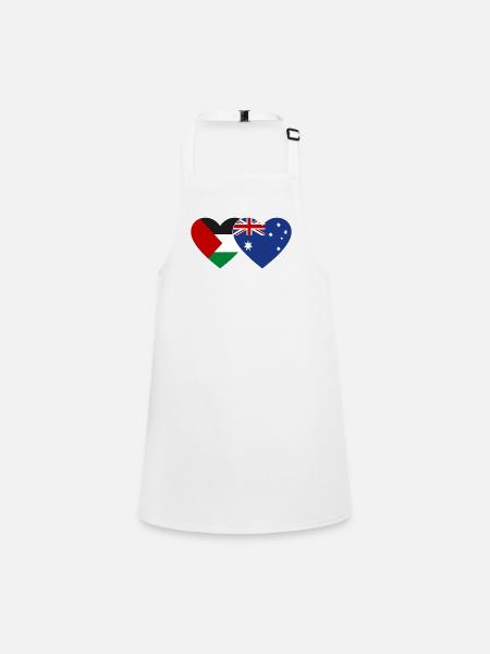 Palestine Australia Flag Heart - Children's Apron - white - Front