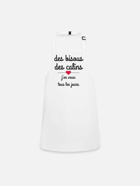 des bisous des calins - Tablier Enfant - blanc