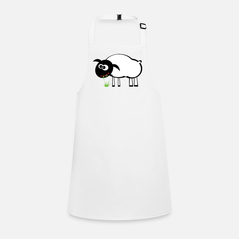 Cartoon Sheep with Grass Eater Children's Apron