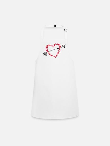 Grand coeur avec une flèche de nombreux cœurs. - Tablier Enfant - blanc - Devant