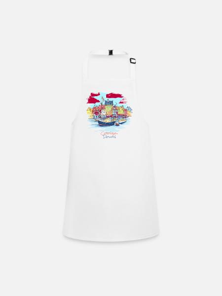 Danemark Copenhague T-shirt Danois Danois - Tablier Enfant - blanc - Devant