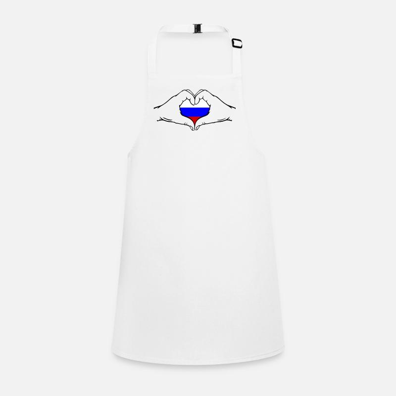 Russia Flag Hands Heart Shape Children's Apron