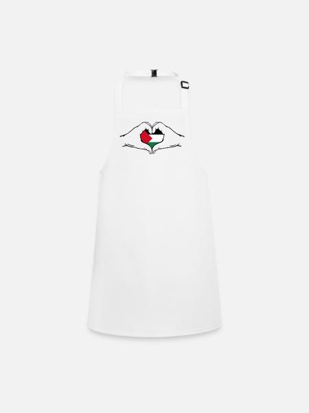 Drapeau de la Palestine Aiguilles Forme De Coeur - Tablier Enfant - blanc - Devant