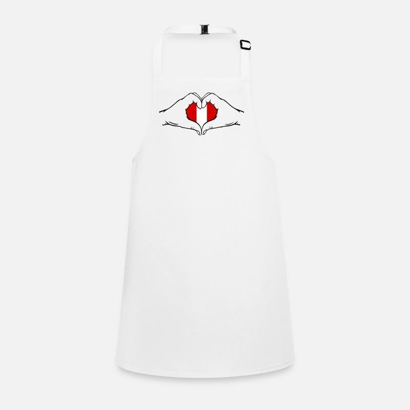 Peru Flag Heart Shape Children's Apron