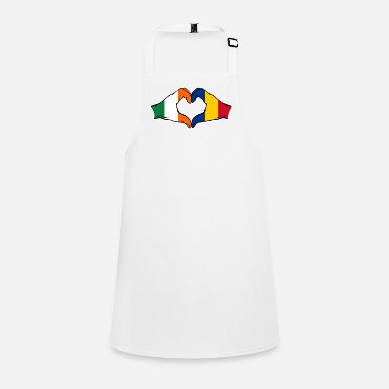 Ireland Romania heart shape with hands Children's Apron