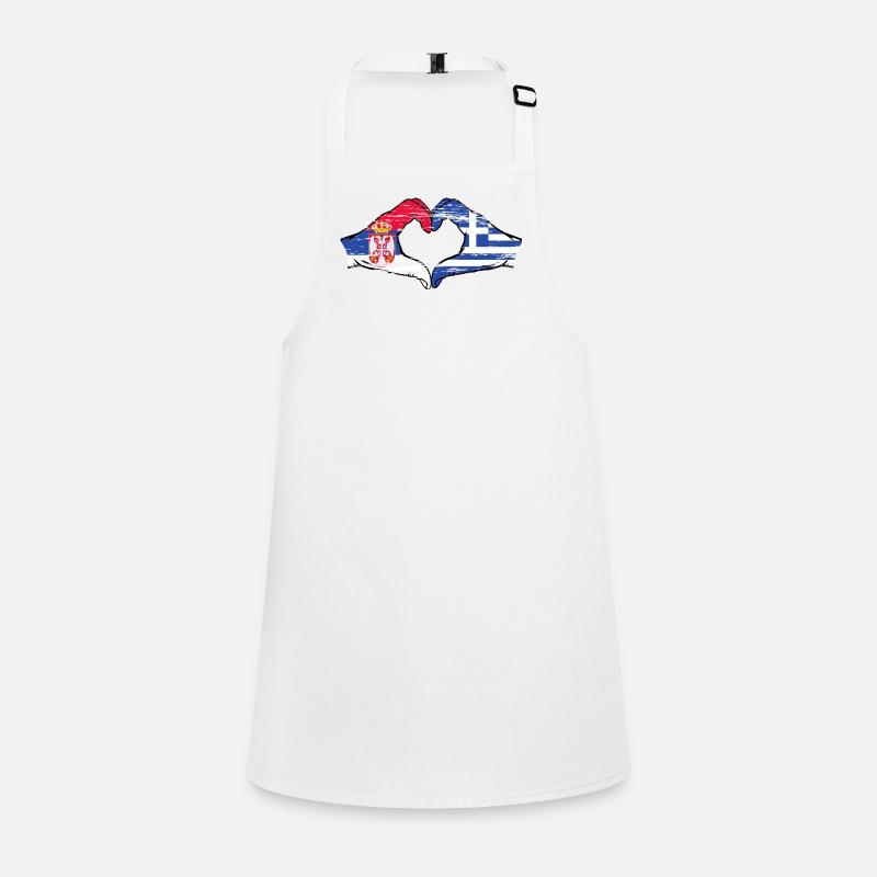 Serbia Greece flag hands heart shape used Children's Apron